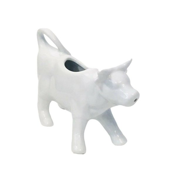 Ceramic Bull Cow Creamer Pitcher Porcelain Cream Milk Dispenser Cattle Decor - Picture 1 of 6